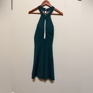 Xtraordinary Teal Halter Dress